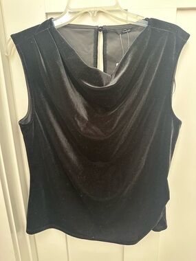 George Black Velvet Cowl Neck Sleeveless Top - NWT